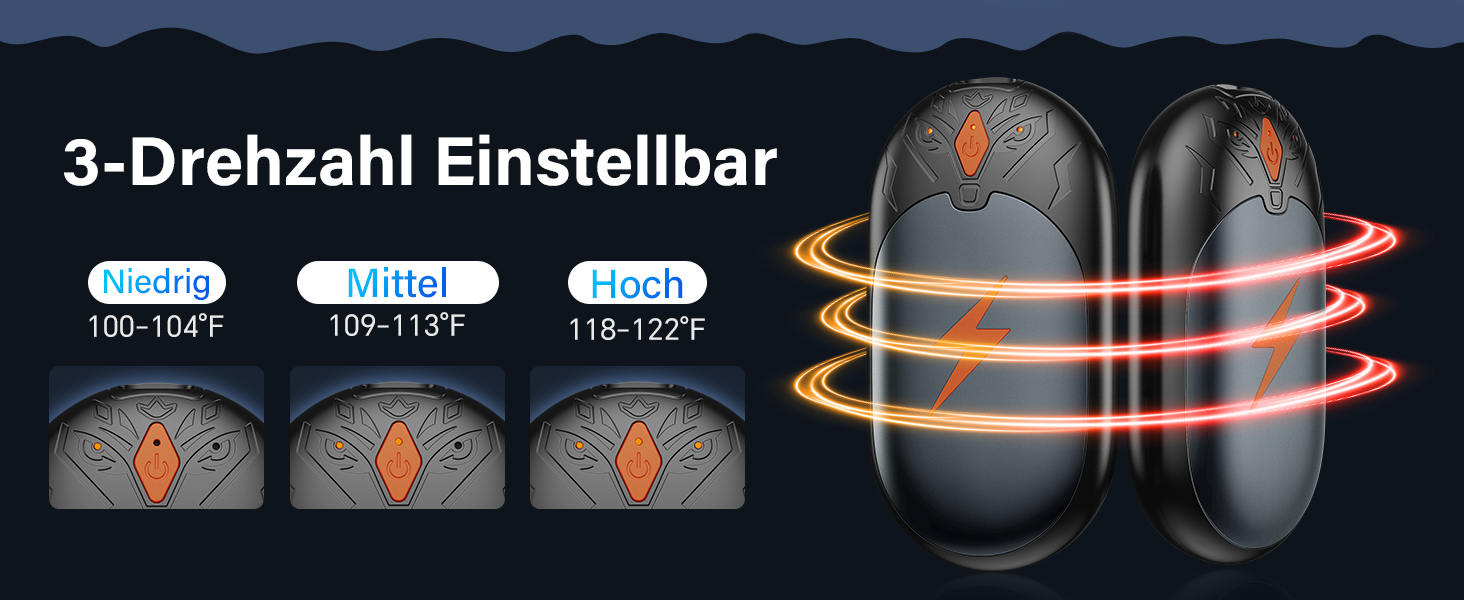 Електричні грілки для рук 2 шт. - Ultraleicht, перезаряджаються, портативні, 3 режими нагріву, до 24 годин, багаторазові USB грілки для рук для активного відпочинку взимку (сірий)