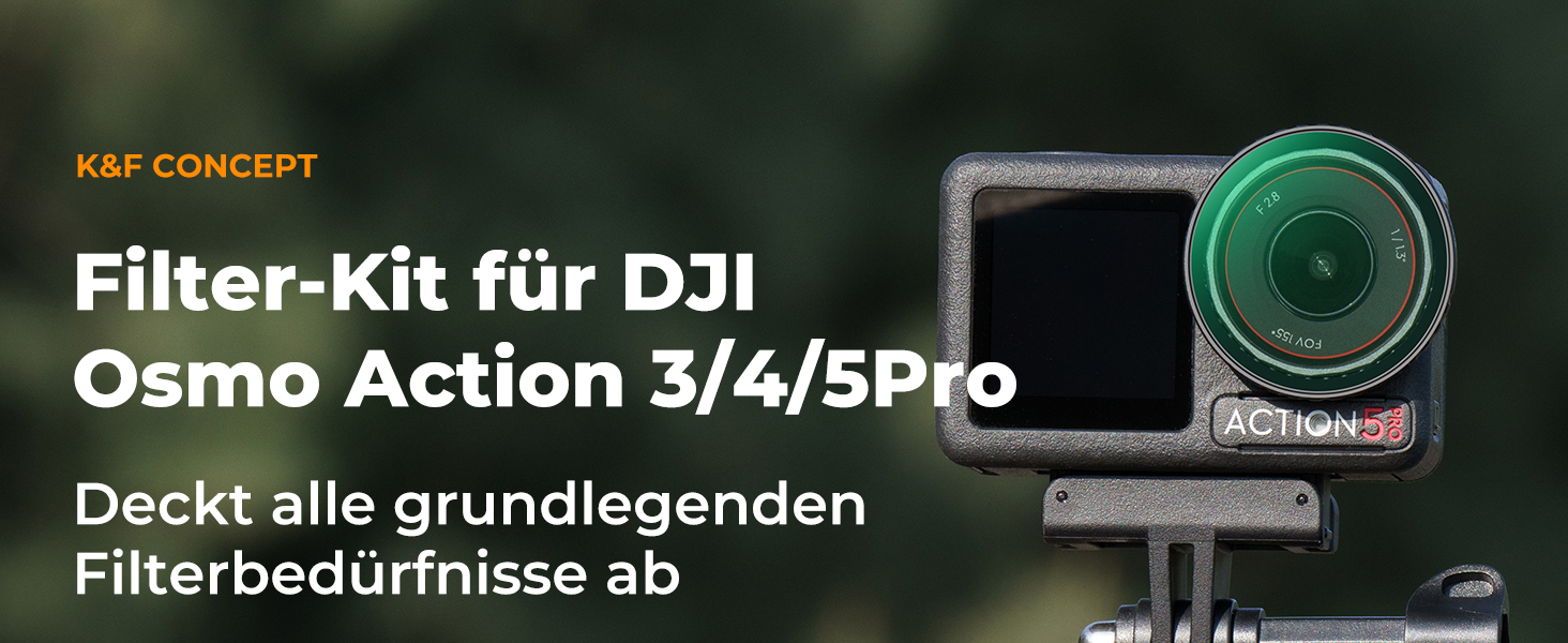 Фільтри нейтральної щільності K&F Concept ND8/16/32/64/1000 для DJI Osmo Action 4/5 PRO - комплект