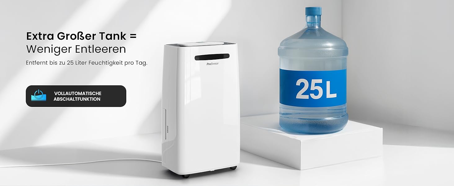 Про Бріз - Вологопоглинач повітря 25л/добу, 30 м², 4 режими, таймер, Smart App - від вологи та плісняви