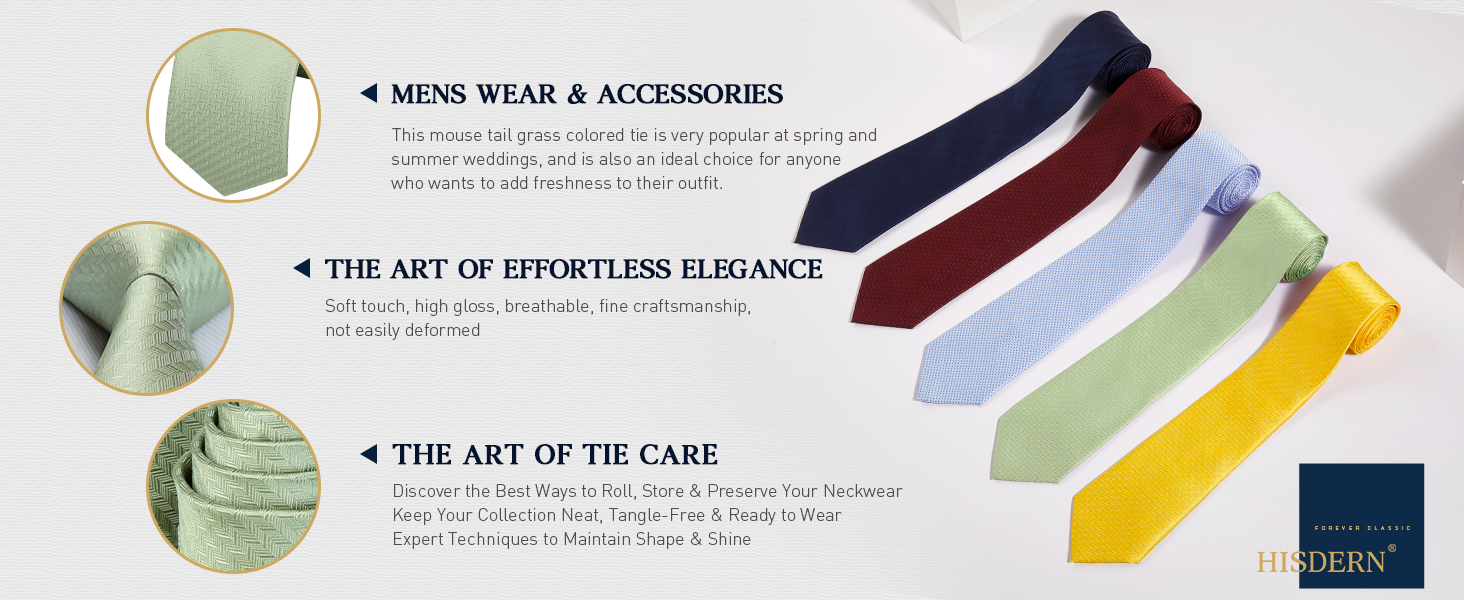 Краватки для чоловіків HISDERN: святкові краватки з кишеньковим хустинкою, класичний візерунок, в клітинку, для весілля та ділових зустрічей, блакитний колір