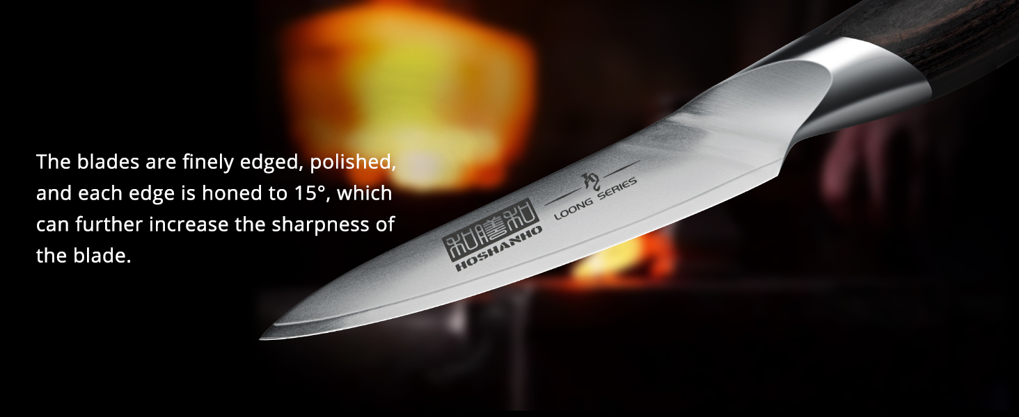 Ніж для чищення HOSHANHO 10 см, професійний ніж для фруктів та овочів, кухонний ніж з високоякісної нержавіючої сталі, ергономічна ручка з гострим лезом, срібний