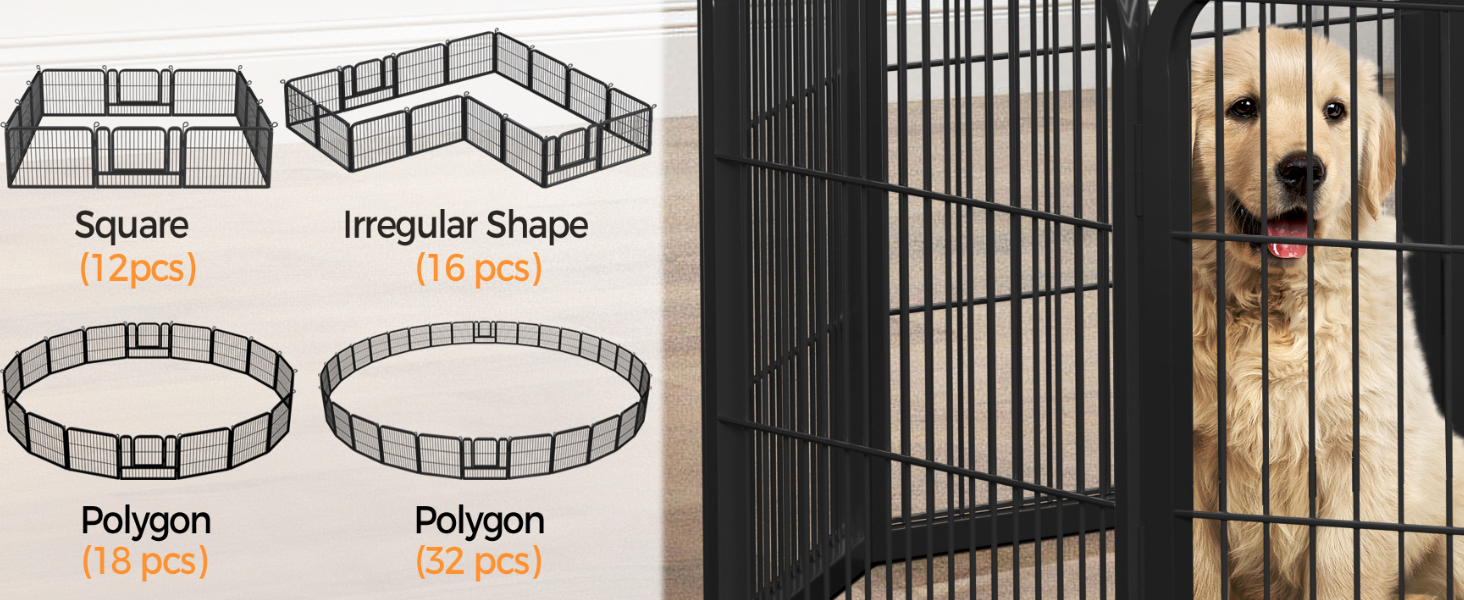 Клітка-вольєр для дрібних тварин Yaheetech: вольєр для цуценят, собак, котів, кроликів, 8 секцій 80x60 см (12 шт.)