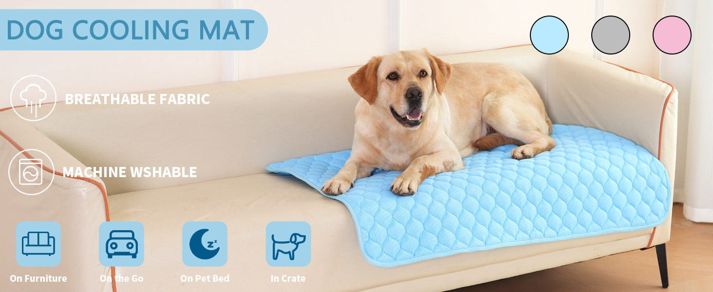 Килимок охолоджуючий для собак YXHZVON, 150 x 100 см, 2XL, блакитний. Охолоджуючий килимок для собак, миється, для дому, машини, в дорогу.