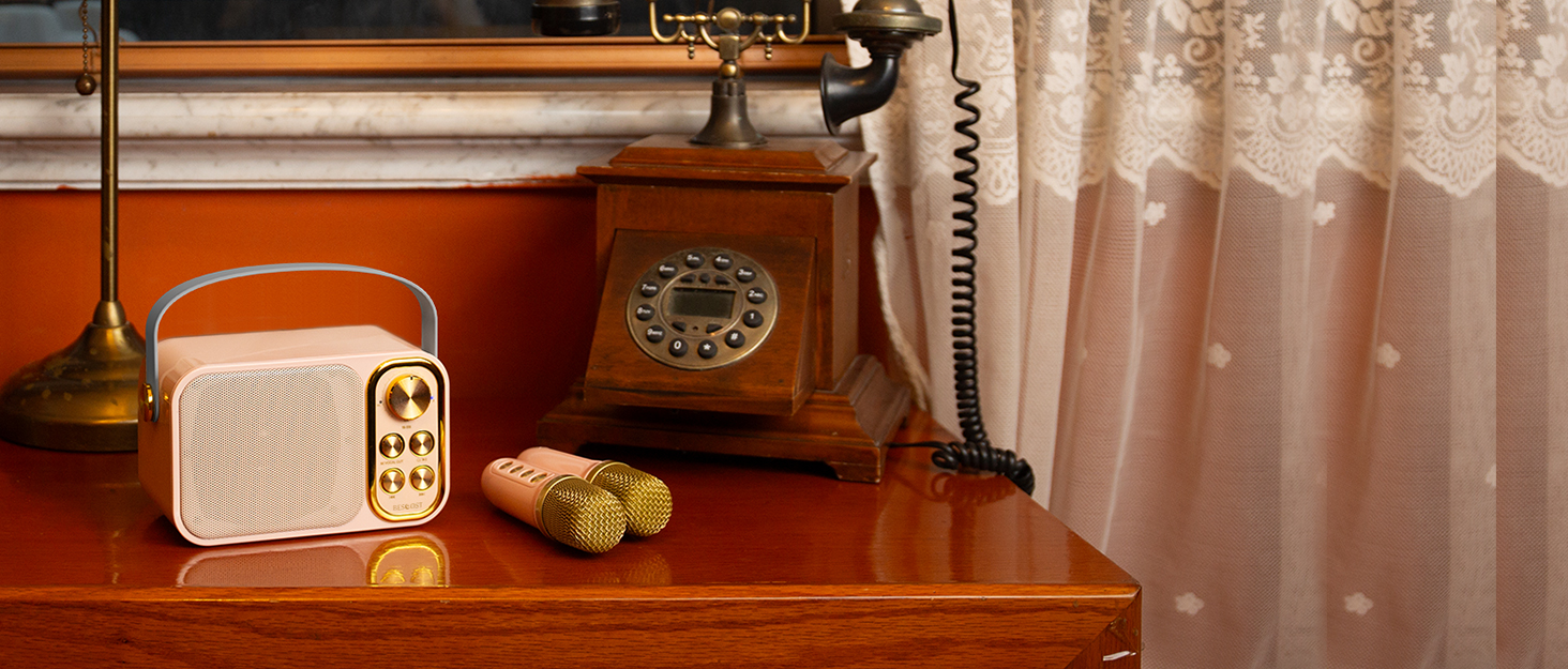 Караоке машина з 2 мікрофонами, портативна Bluetooth колонка для дітей та дорослих, 7 голосових ефектів, ідеально для вечірок та днів народження, рожева