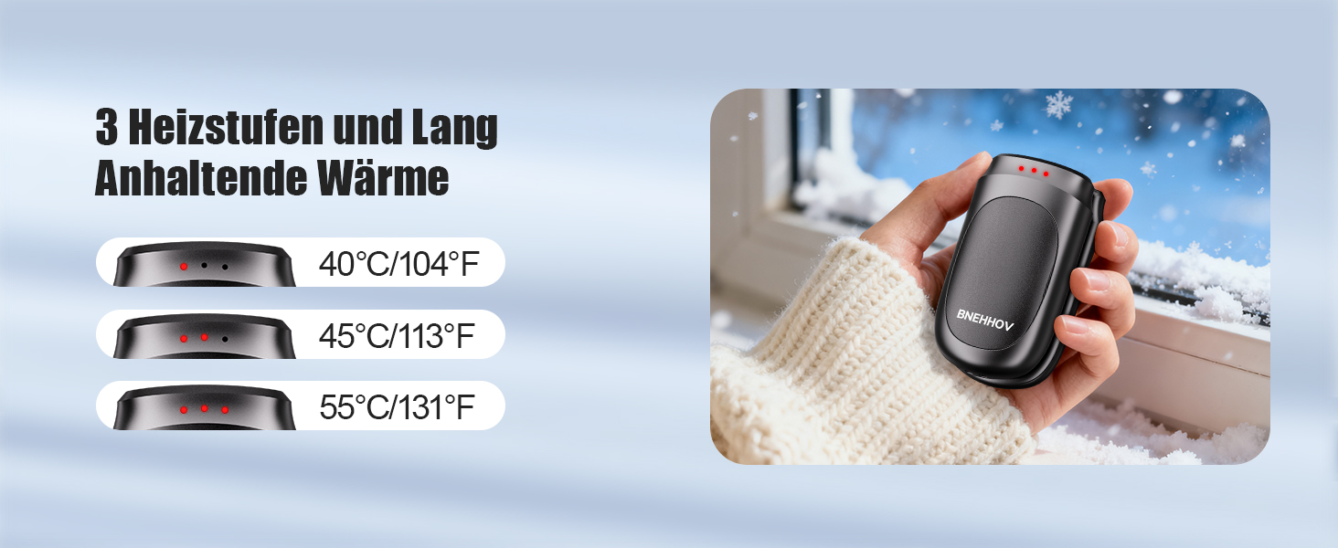 Електричний грілка для рук 2-в-1, 6000 mAh з магнітом, багаторазовий, 3 режими нагріву, USB-зарядка, компактний