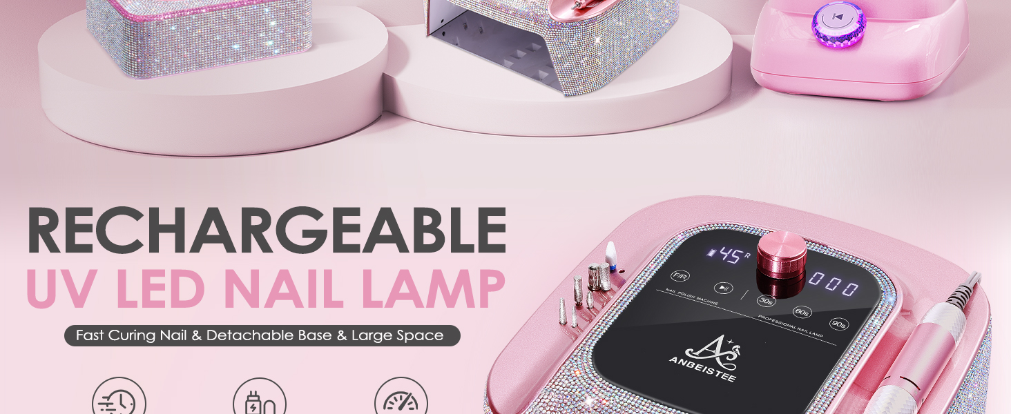 Професійний набір для манікюру 2-в-1: фрезер та UV-лампа, 45000 RPM, для дому та салонів