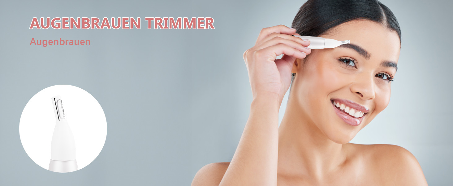 Електричний жіночий гірчак для інтимної зони 5-в-1 - для тіла, бікіні, брів та носа, IPX7, вологостійкий, білий