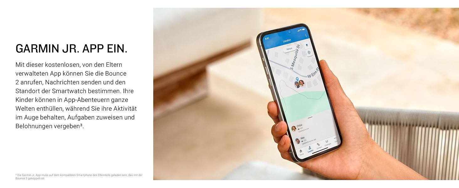 Дитячий розумний годинник Garmin Bounce 2 LTE (43 мм) - турквіс (сірий), AMOLED дисплей, 2 дні роботи, GPS, SOS, режим школи