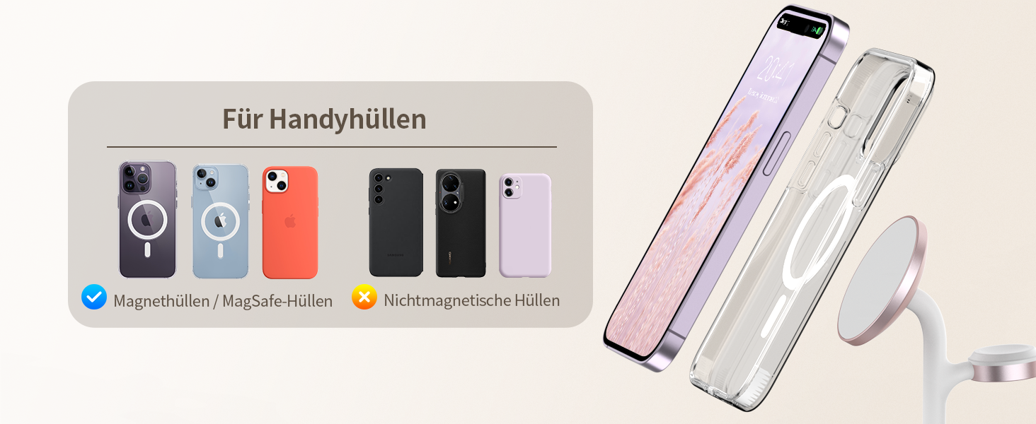 База для бездротової зарядки 3-в-1: iPhone, iWatch, AirPods. 15W, MagSafe, рожеве золото