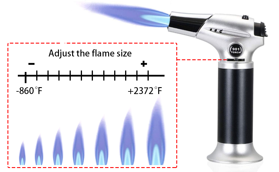 Газовий пальник Flintronic Küchenbrenne для приготування Creme Brulee, кодування, BBQ та кемпінгу. З 3-ма насадками, 2-ма щітками та замком безпеки. (Бутан не входить)