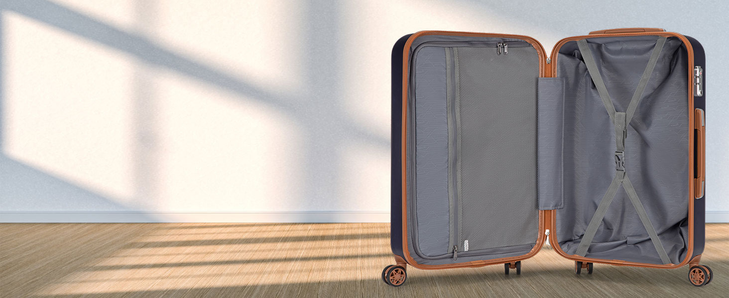 Чохол-валіза KONO з ABS-пластику, 75 x 48 x 29 см, з TSA-замком, білий (синій, 4 шт.)