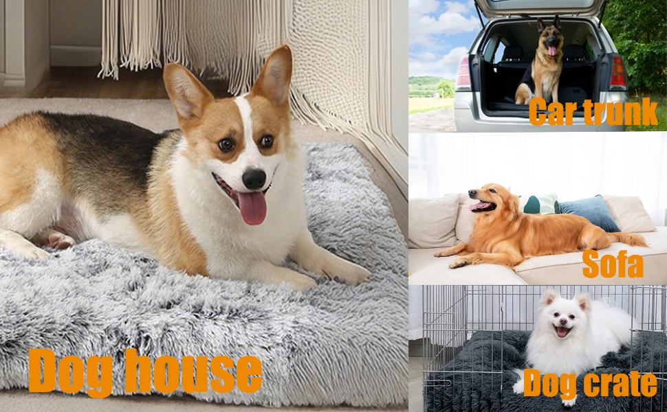 М'яке ліжко для собак середніх порід та котів, 75 x 50 x 8 см, плюшеве, миюче, Ombré-сірий