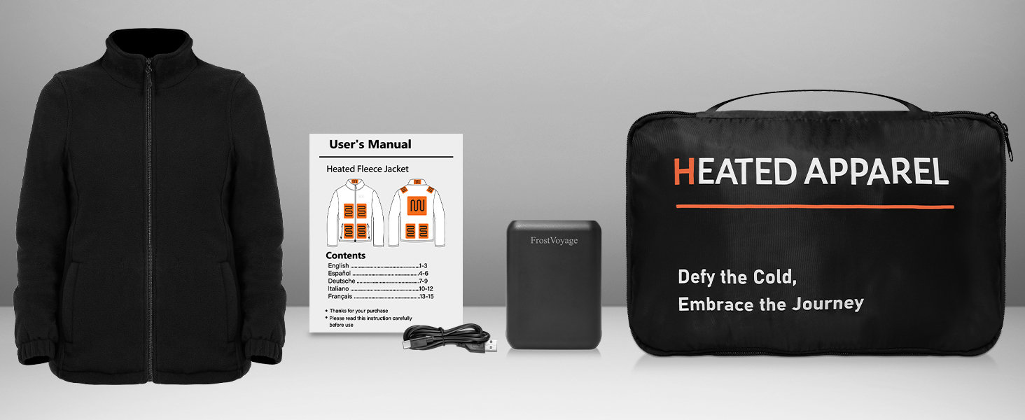 Обогревна куртка для жінок з Powerbank 18400 mAh, 10 зон обігріву, флісова куртка Feece, тепла куртка з акумулятором, зимовий одяг з обігрівом (L)