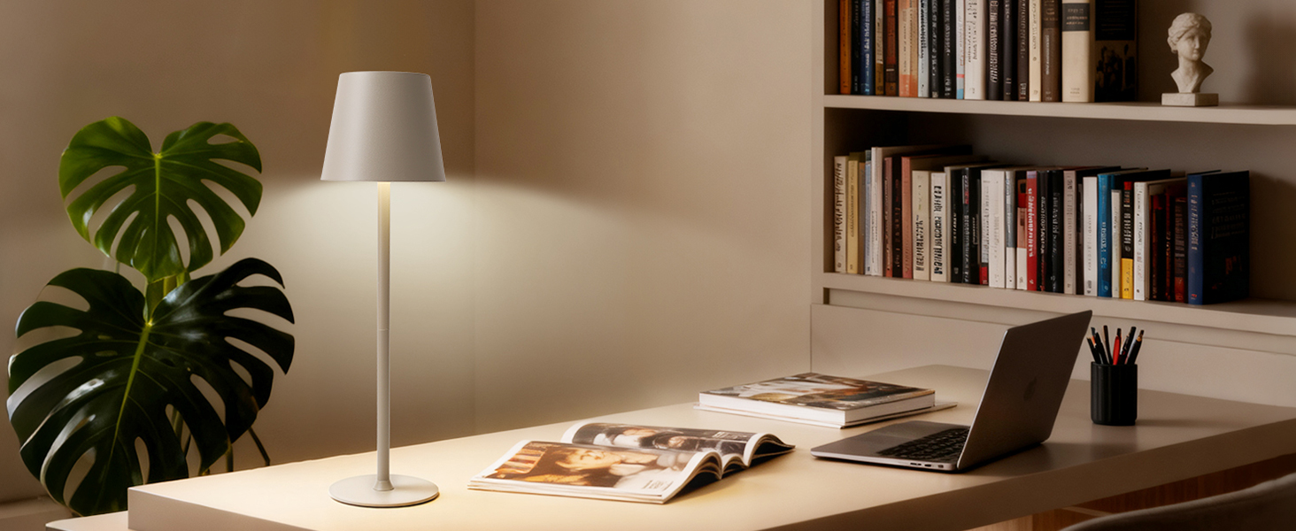 Настільна лампа бездротова акумуляторна Metalux Beige: світлодіодна, диммована, сенсорна, водонепроникна для дому та кемпінгу