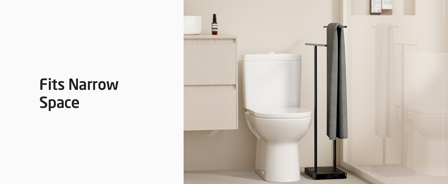 Підставка для рушників подвійна, настільна, з нержавіючої сталі SUS 304, з мамарморовою основою, чорного кольору, 84 см, BTH217-2