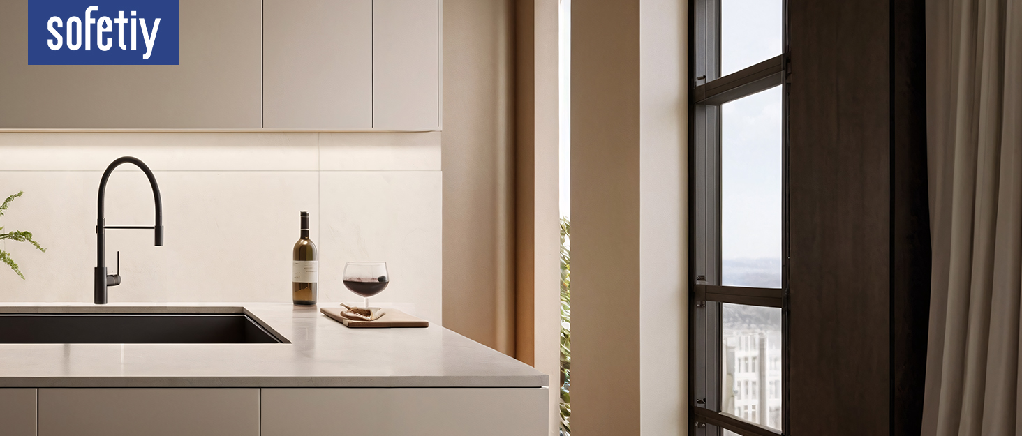 Змішувач кухонний Sofetiy висувний з душем, нержавіюча сталь, 360° поворот, одноlever, 2 режими струменя