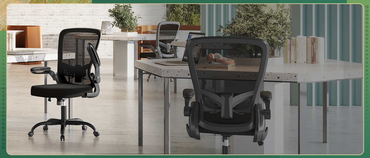 Офісне крісло Devaise ергономічне, з підтримкою попереку, 3D-підголівником, регульованими підлокітниками та сітчастою спинкою, для офісу та дому, до 150 кг, чорне