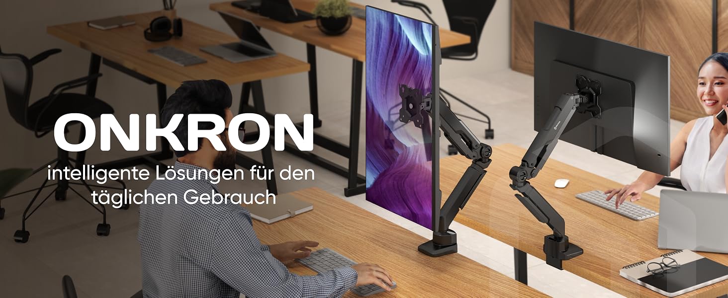 Кронштейн для монітора ONKRON G90-B, 13-34 дюйми, до 10 кг, VESA 100x100, настільний