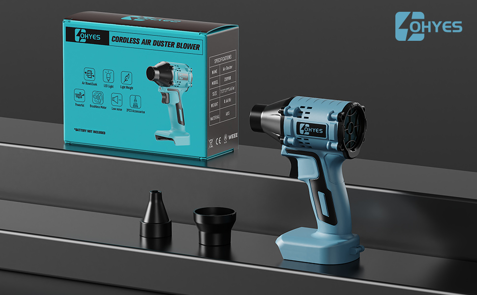 Акумуляторний повітродув сумісний з Makita 14.4/18V, безщітковий мотор, високошвидкісний, для прибирання листя, кемпінгу та майстерні (акумулятор не входить)