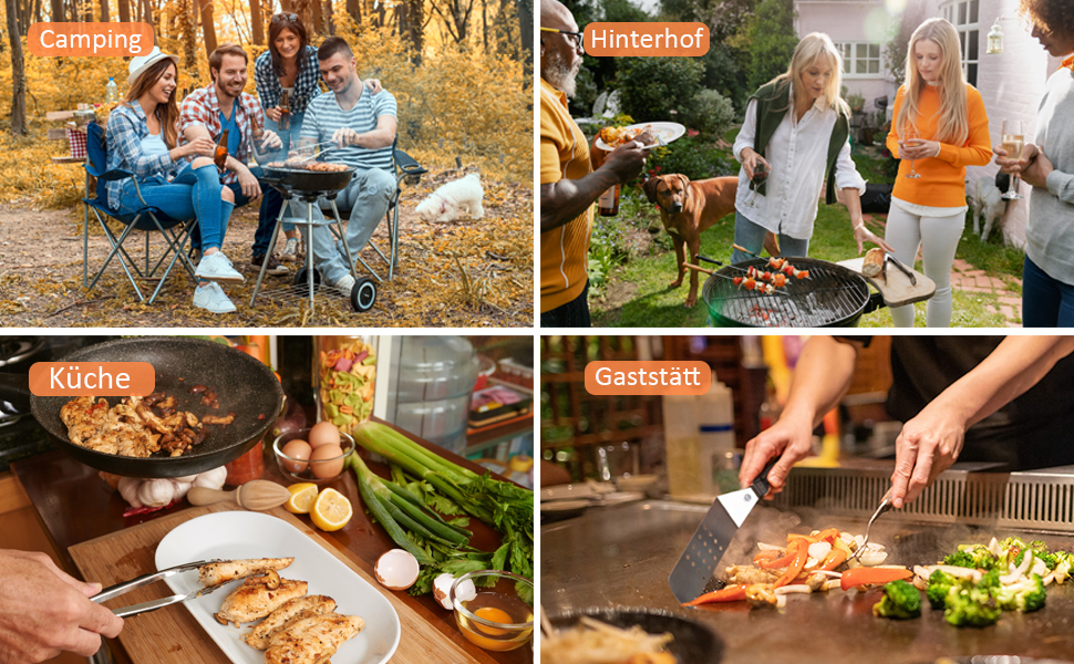 Набір для гриля Huolewa, нержавіюча сталь, 9 предметів: лопатки, щітки, турнери, сумка. Професійний аксесуар для BBQ, тепаньякі та кемпінгу