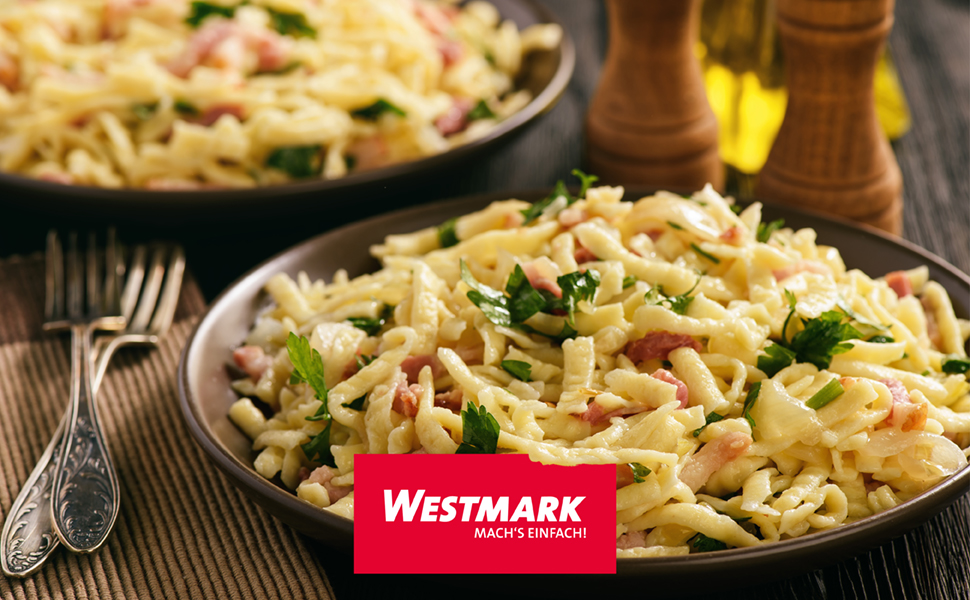 Прес для шпецле та картоплі Westmark, круглі отвори, алюмінієвий литий корпус, 41 см, сріблястий