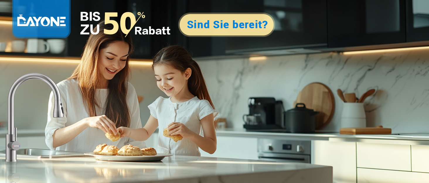 Кухонний змішувач Dayone з висувною лійкою, нержавіюча сталь SUS304, високий тиск, 2 функції, поворотна лійка 360°, L-подібна форма, G6808bn