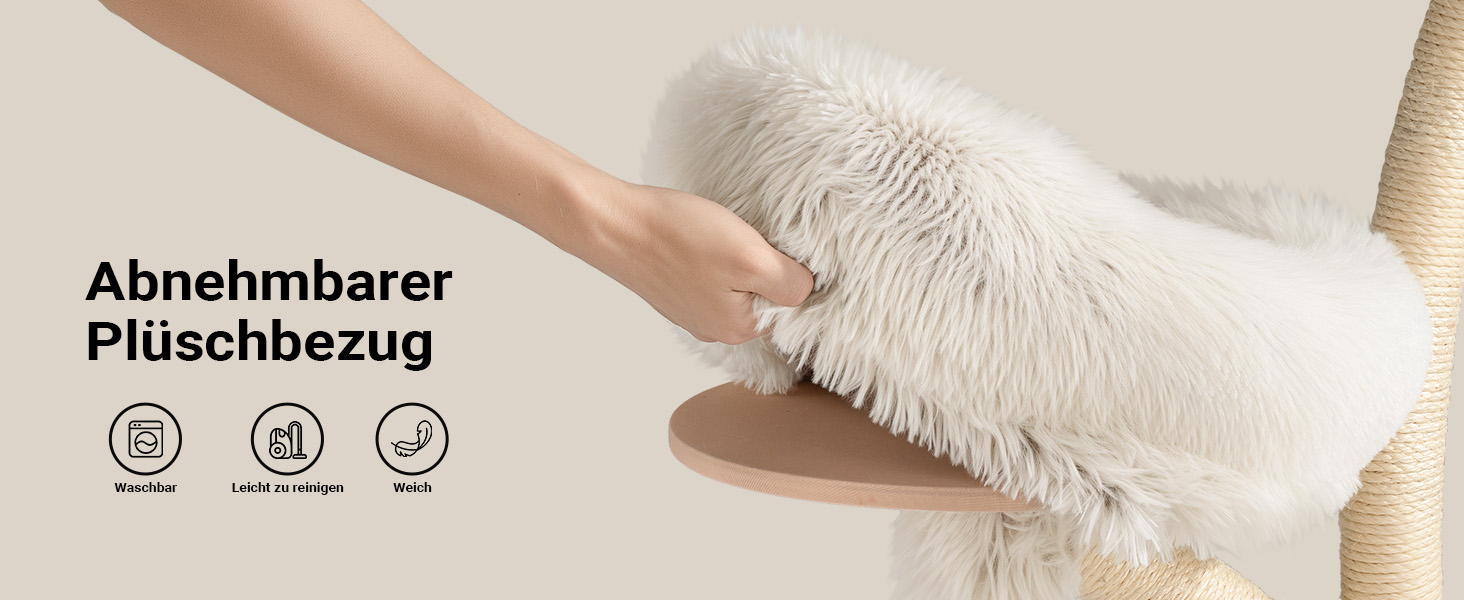 Котячий будиночок-когтеточка Fudajo 169 см, 4 рівні, бежевий, з сизалю