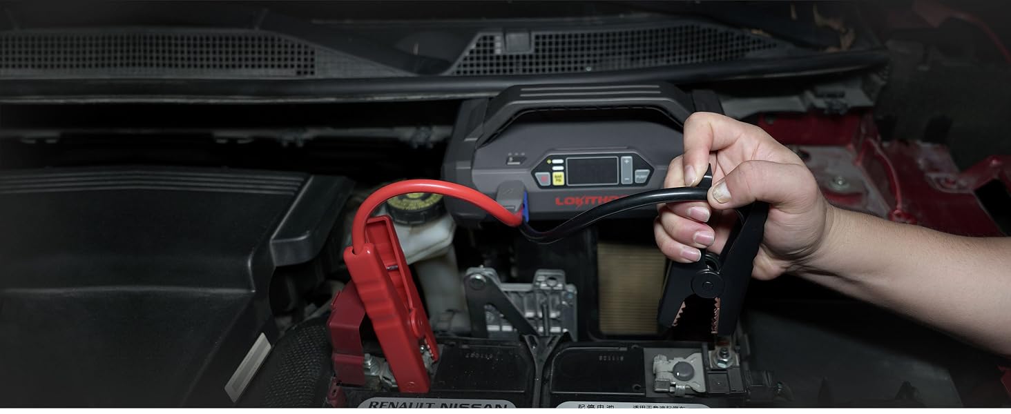 Бустер-стартер LOKITHOR JA300 з компресором 150 PSI та Powerbank 1500A для автомобіля