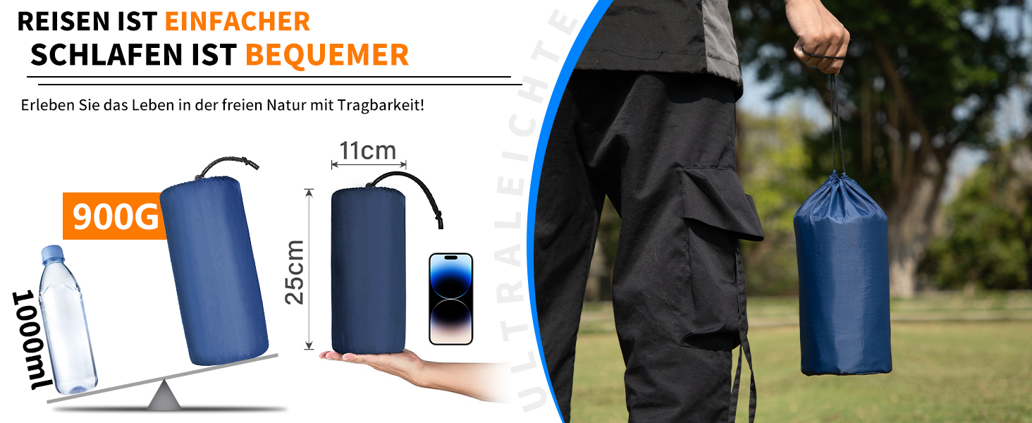 Надувний килимок для кемпінгу Isomatte з самонадуваванням, 10 см заввишки, з помпою та подушкою для відпочинку на природі, кемпінгу, походу, велосипедного туризму та відпочинку в наметі