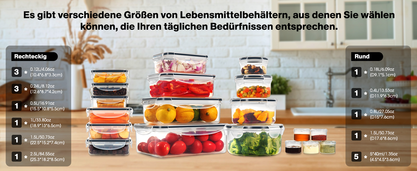 Набір контейнерів для зберігання YASHE SE-38PCS: 19 контейнерів та 19 кришок, BPA-Free, для кухні