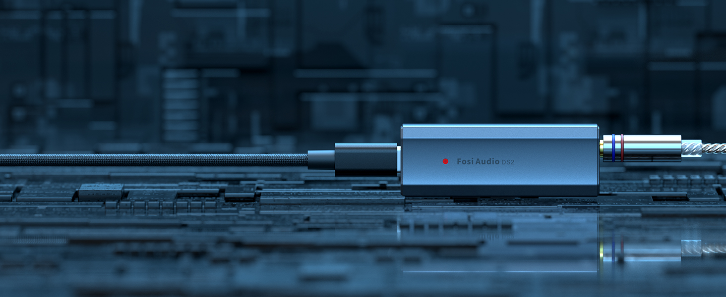 Портативний ЦАП та підсилювач навушників Fosi Audio DS2 з ES9038Q2M, підтримка PCM 32-bit/768kHz та DSD512, 3.5mm та 4.4mm виходи, Hi-Fi аудіо, USB ЦАП для навушників