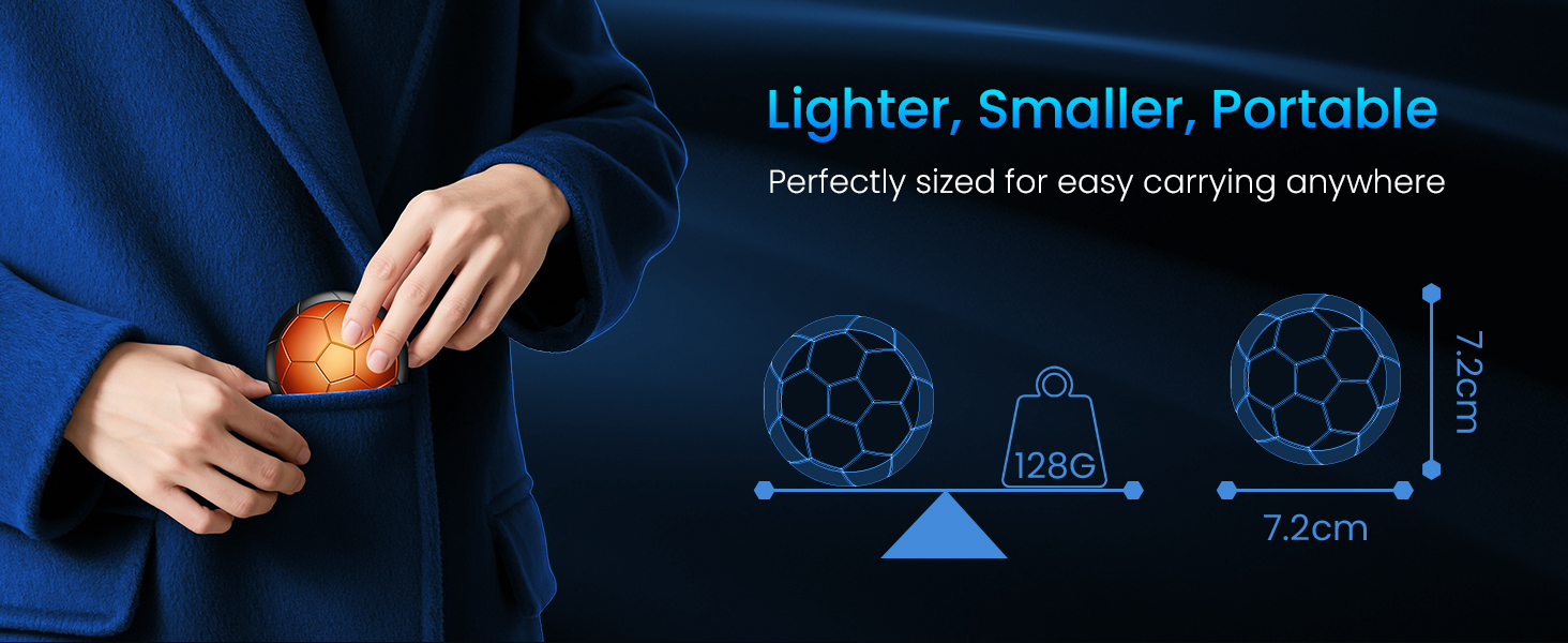 Електричні грілки для рук 2 шт. | Змінні, з 3 режимами нагріву та 20 годинами тепла, USB, для холодної погоди, Outdoor, Indoor (Помаранчевий)