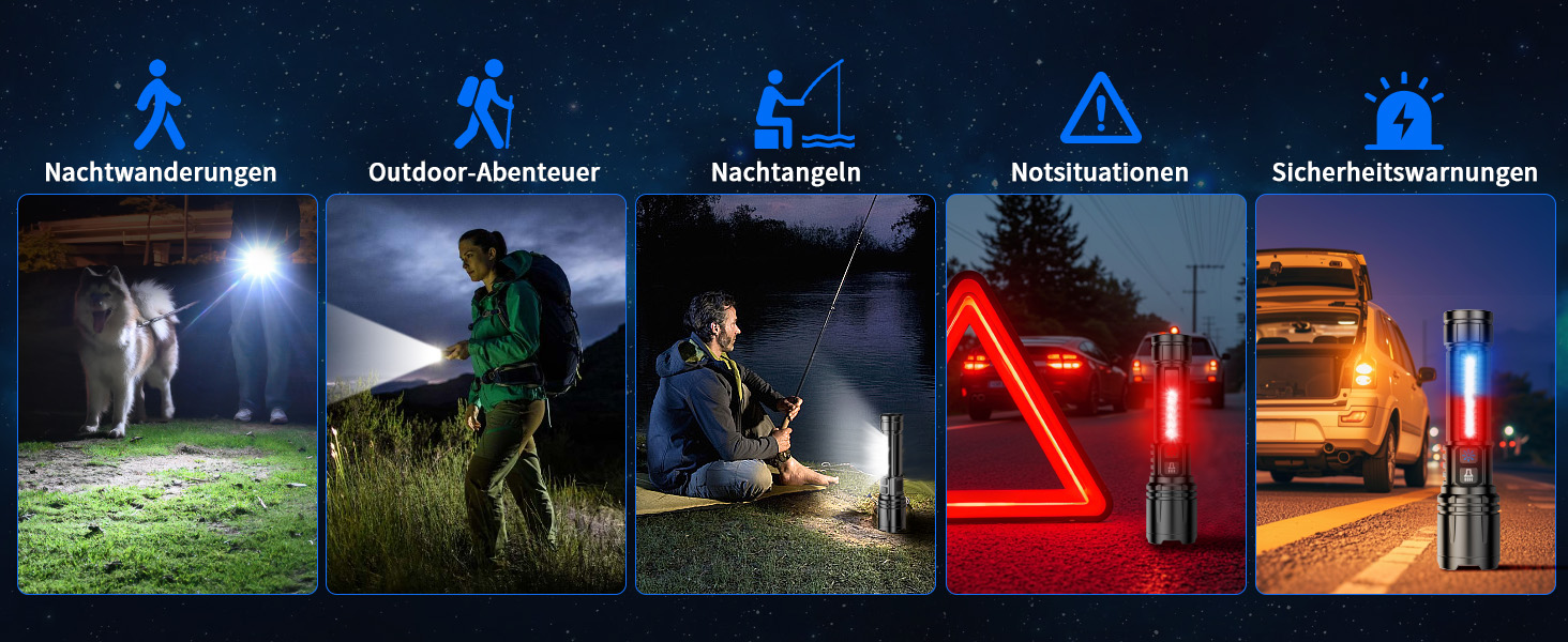 Ліхтар Shadowhawk XHM90.2: Потужний LED ліхтар з LCD дисплеєм, COB бічне світло, 7 режимів, 500000 люмен, тактичний, для кемпінгу та активного відпочинку, чорний