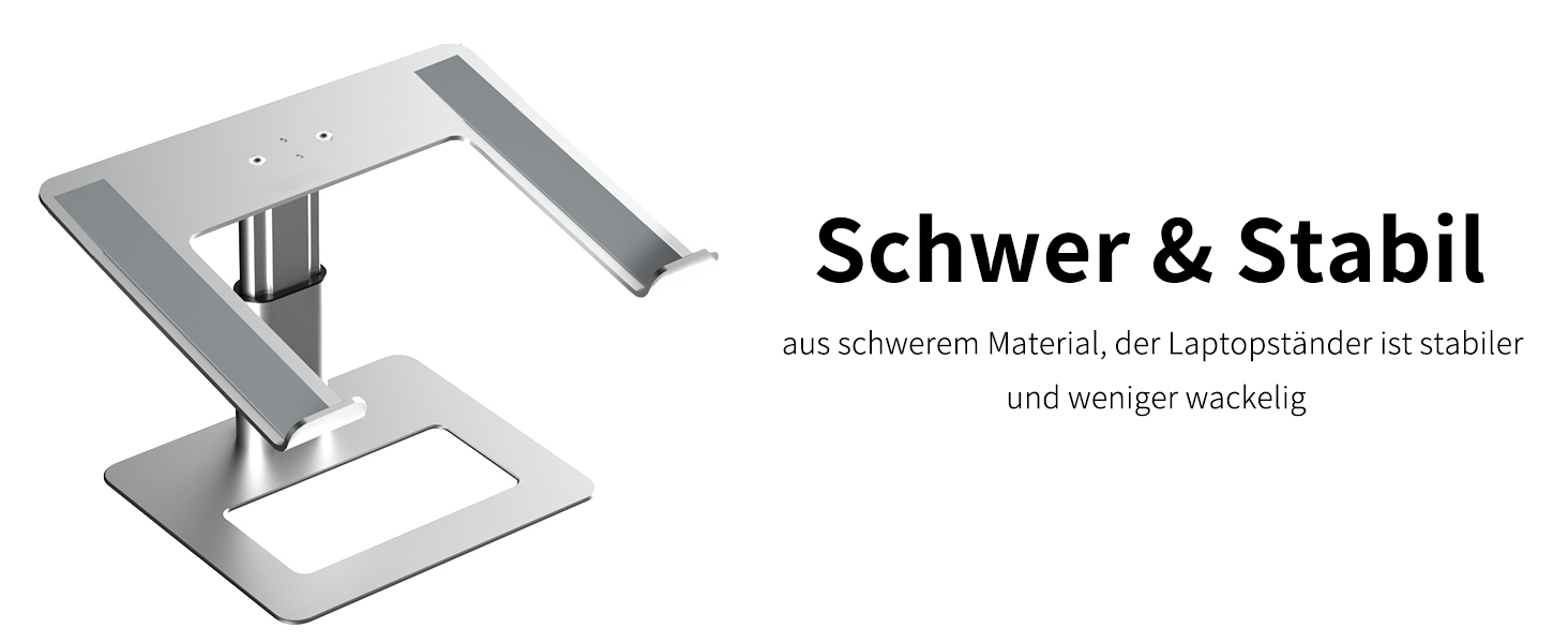 SOUNDANCE Підставка для ноутбука на стіл, регульована, ергономічна, 10-17.3 дюймів, срібна