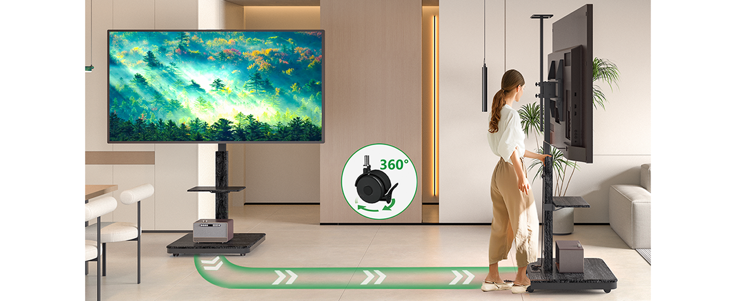 Підставка для телевізора XTRARM Elite: регульована висота, 40-86 дюймів, 60 кг, нахил, VESA 600x400, з полицями та стійкою для розеток (Білий, Чорний, Ручний)