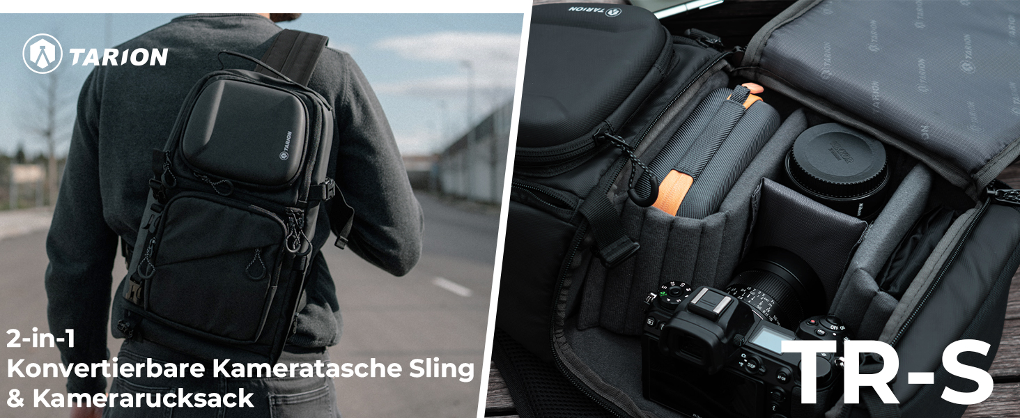 Чохол для камери Tarion: водонепроникна сумка-слінг для фотоапарата DSLR/SLR з дощеміцким чохлом, чорна