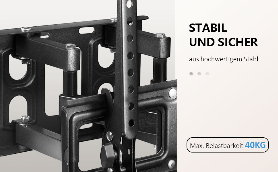 Кріплення для телевізора Ribelli® поворотне та нахильне, VESA 600x400mm, для 32-84 дюймів, до 50 кг, для телевізорів та моніторів (Flat & Curved)