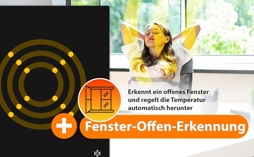 Інфрачервовий обігрівач KESSER® з функцією 2 в 1: підлоговий та настінний. Економний електрообігрівач з термостатом, датчиком відчинених вікон, пультом та керуванням через додаток (500W, чорний)
