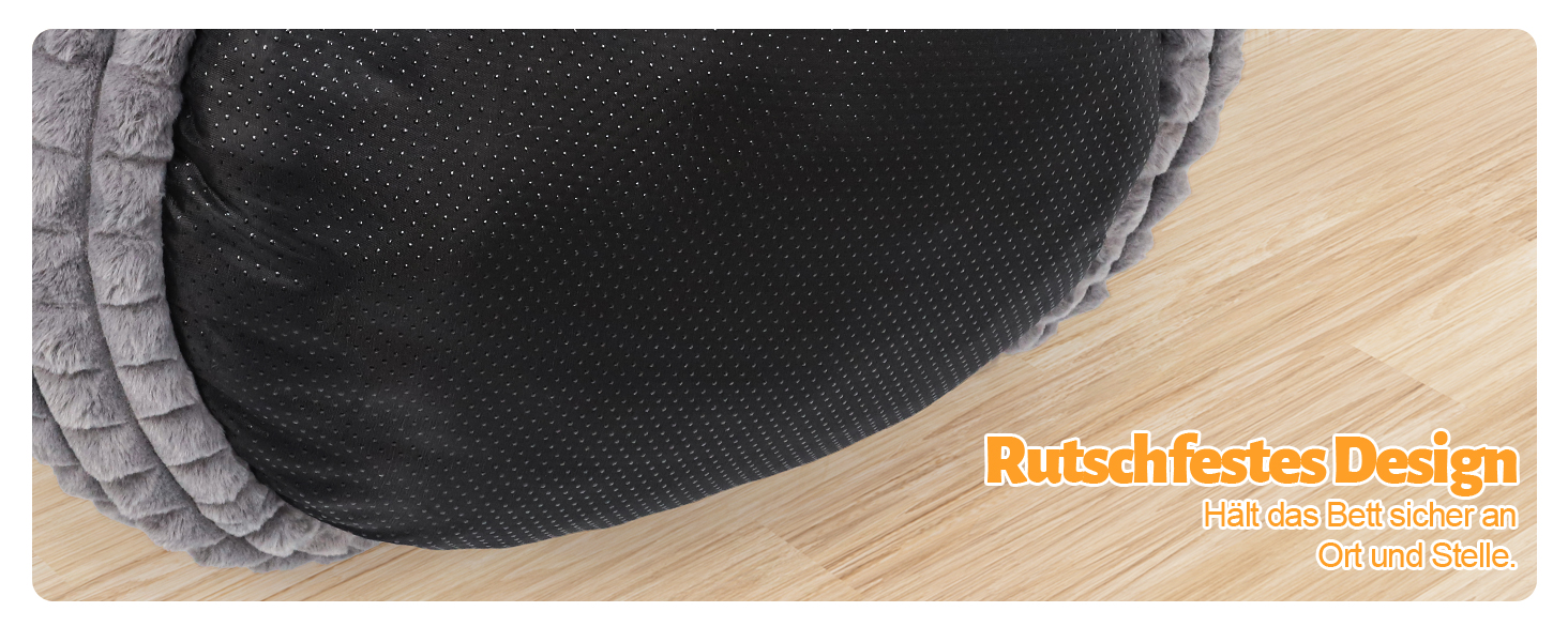 Кішечкове ліжко XIAPIA з м'якого плюшу 58x20 см, зручне та тепле місце для відпочинку котів та маленьких собак, ортопедичне ліжко з неслизьким дном, сірий колір