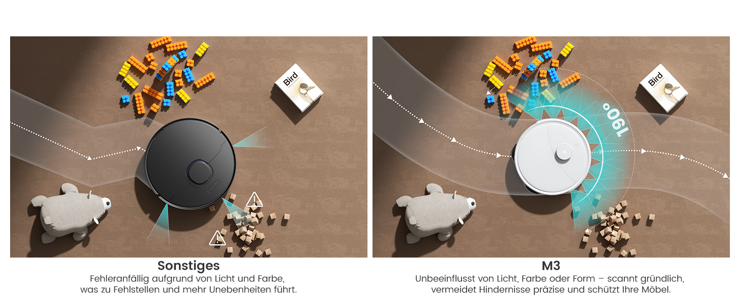 Робот-пилосос LEFANT M320 3-в-1 з функцією миття, 6000Pa, навігація, 800мл, 240хв, Wi-Fi, для тварин, килимів