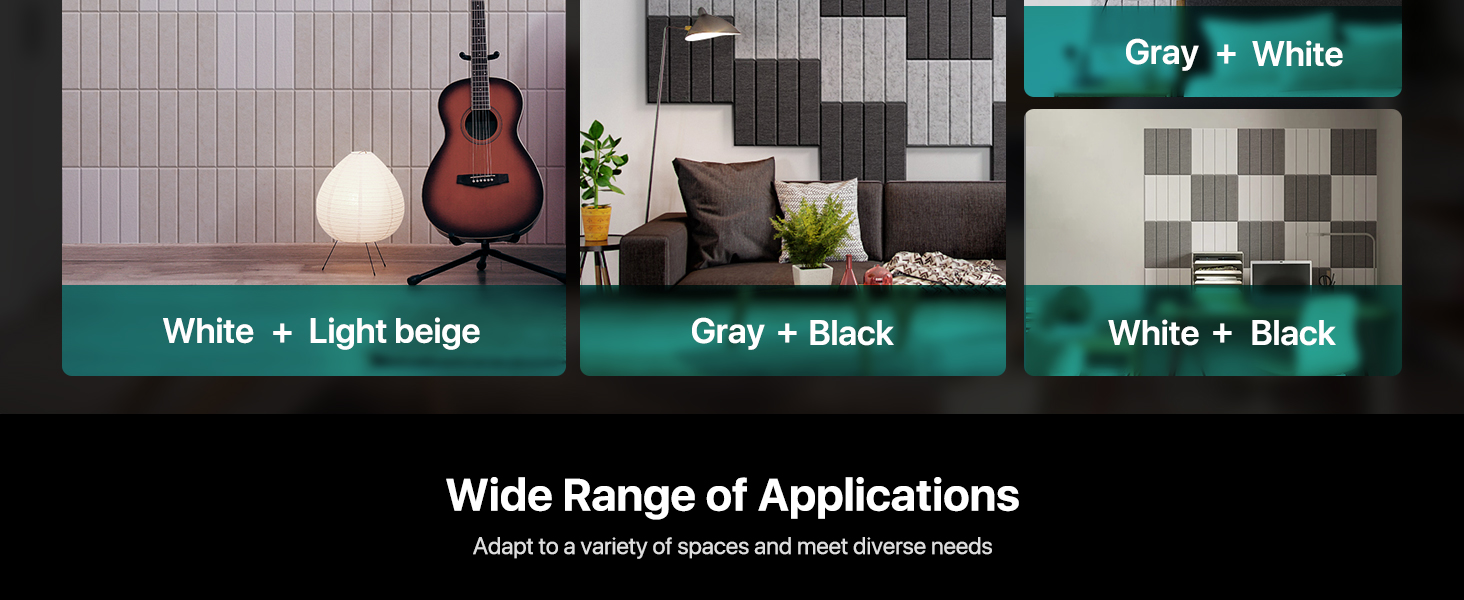 Акустичні панелі Soundsbay для шумоізоляції та звукопоглинання, самоклеючі поліестерні плити 30×30×0.9 см, чорні, 12 шт.