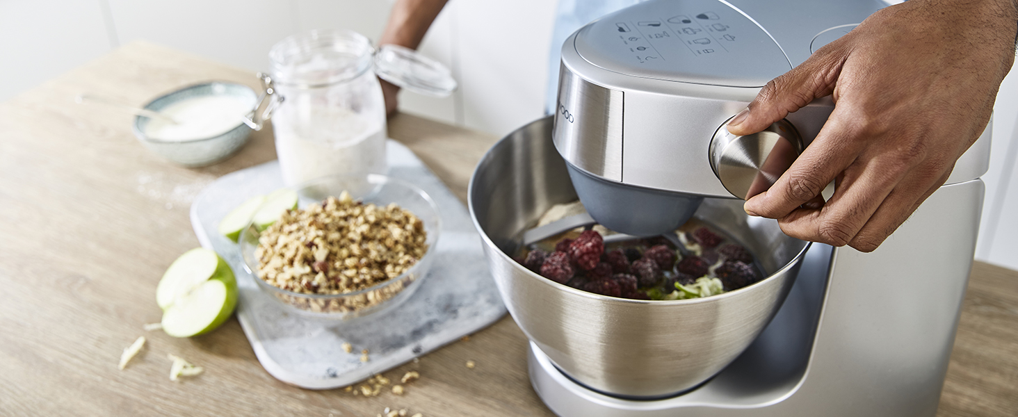 Кухонний комбайн Kenwood Prospero+ KHC29.H0WH, 1000 Вт, чаша з нержавіючої сталі 4,3 л, білий, набір аксесуарів з 9 предметів (подрібнювач, блендер, соковитискача)
