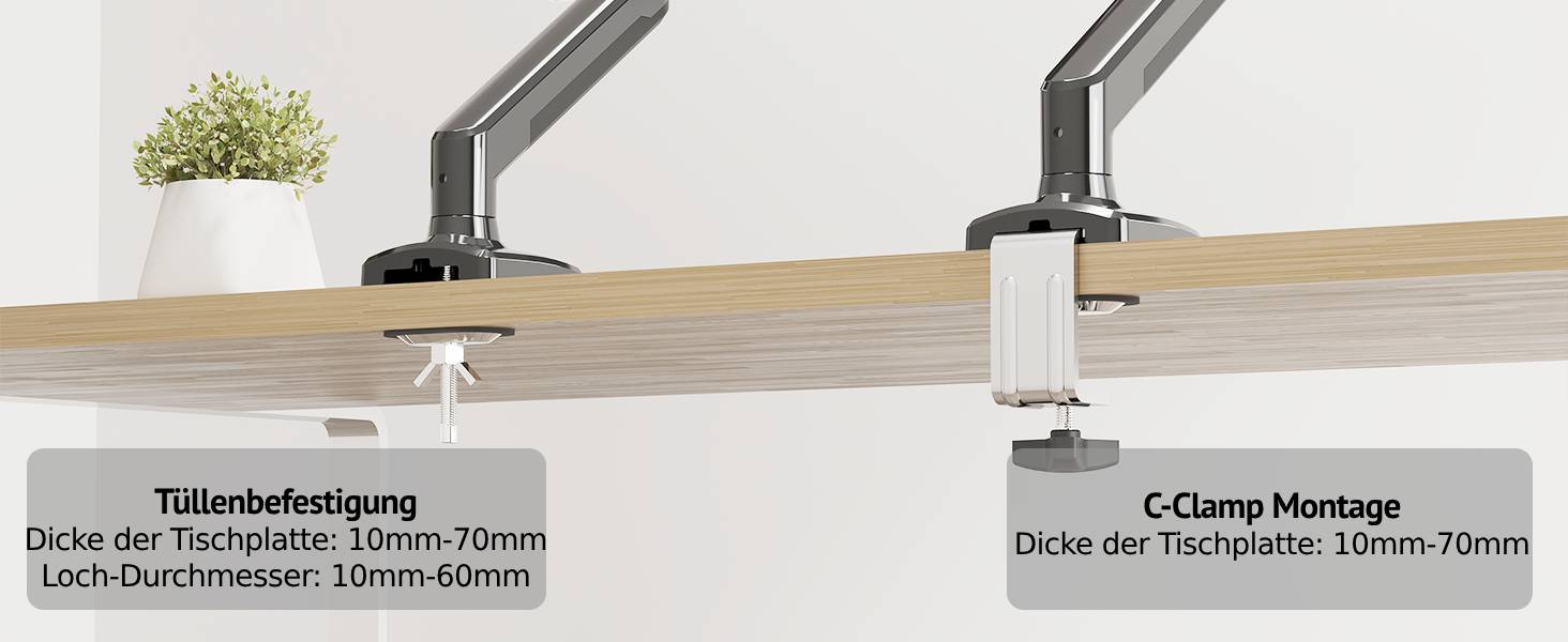 Кріплення для монітора BONTEC, 13-32 дюйми, 3-9 кг, VESA 75/100 мм, газ-амортизатор, ергономічний, поворотний, нахильний, обертовий