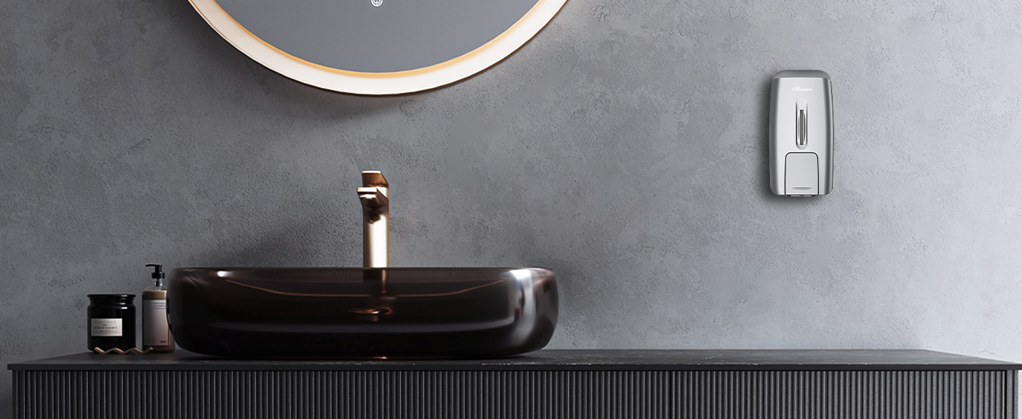 Настінний диспенсер для мила та гелю для душу (9088-Сірий)