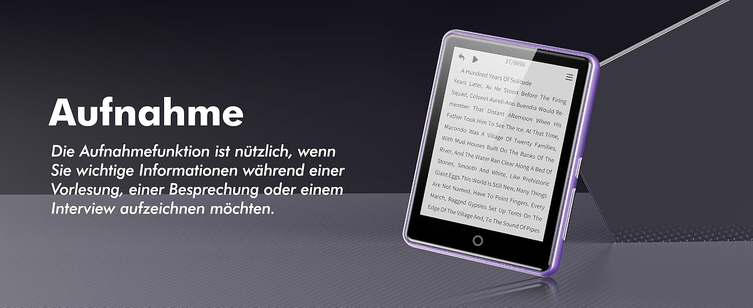 MP3 плеєр дитячий 64GB Bluetooth 5.3 з радіо, радіоприймач, MP4 плеєр, дитячий музичний плеєр з touch screen, розширюється до 128GB, фіолетовий