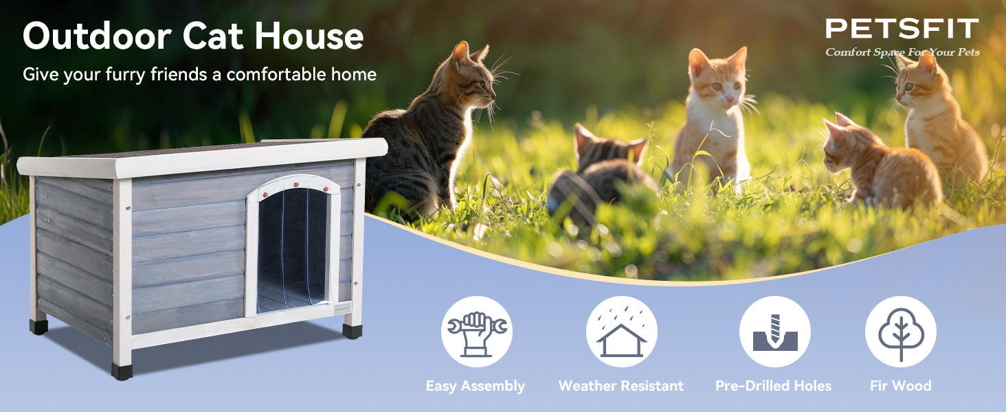 Будка для собак Petsfit, сіра, 78x53x58 см (S), з піднятим дном для зручного прибирання, ізольована, з похилим дахом