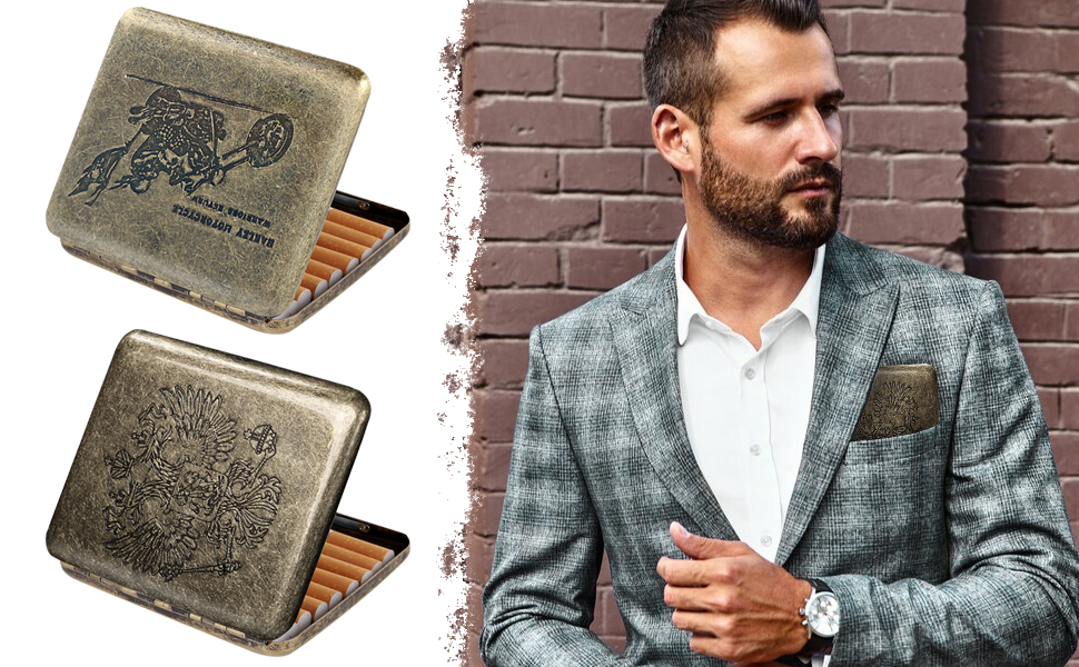 Металеве тютюнотримач для 20 сигарет, золотий, Ritter