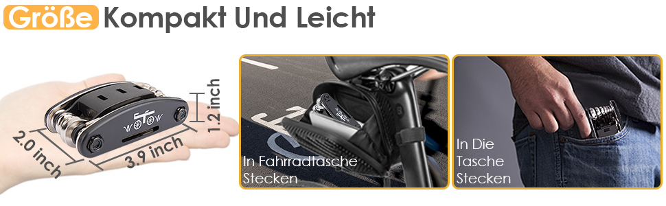 Мультитул велосипедний WOTOW 16 в 1 - комплект інструментів для велосипеда, портативний, складаний, багатофункціональний. Підходить для професійного ремонту велосипеда та їзди на природі.