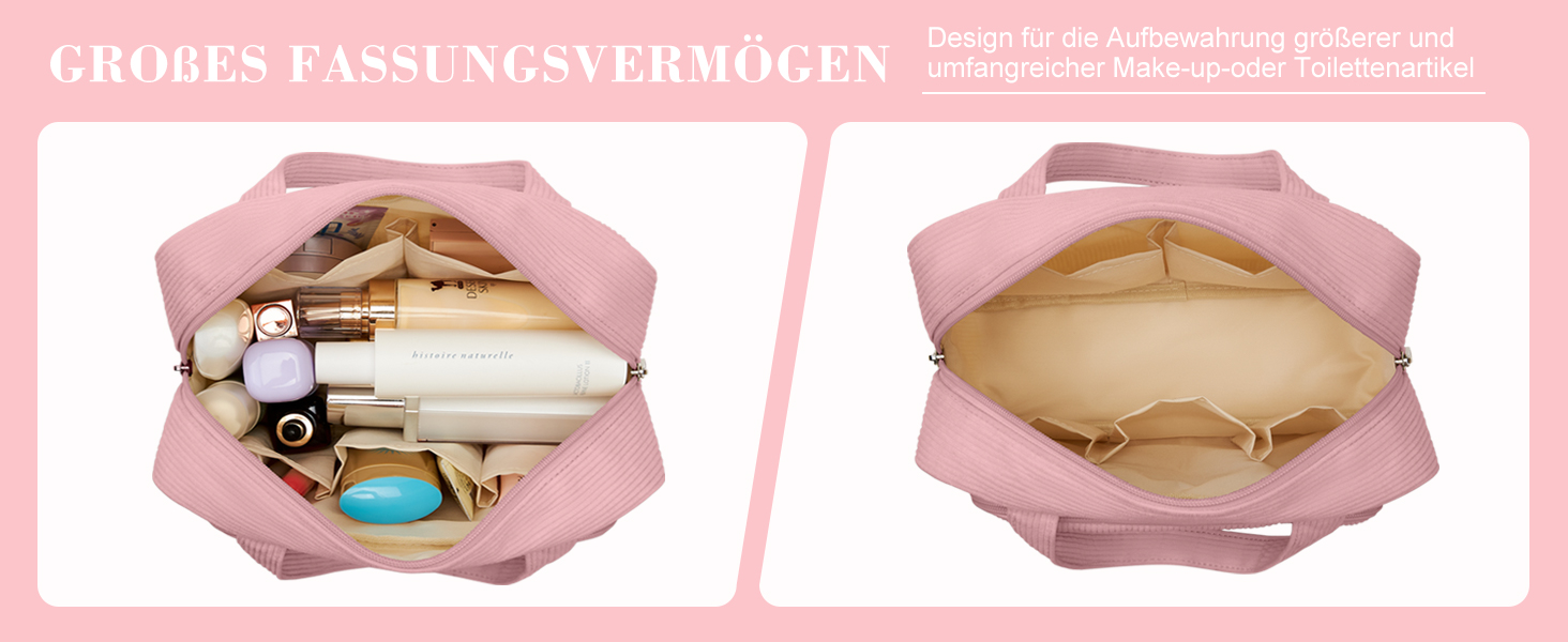 Косметичка для жінок Kalidi з багатьма відділеннями та відділенням для пензликів, велика, для подорожей, органайзер макіяжу, косметичка-рюкзак, темно-зелений (рожевий)