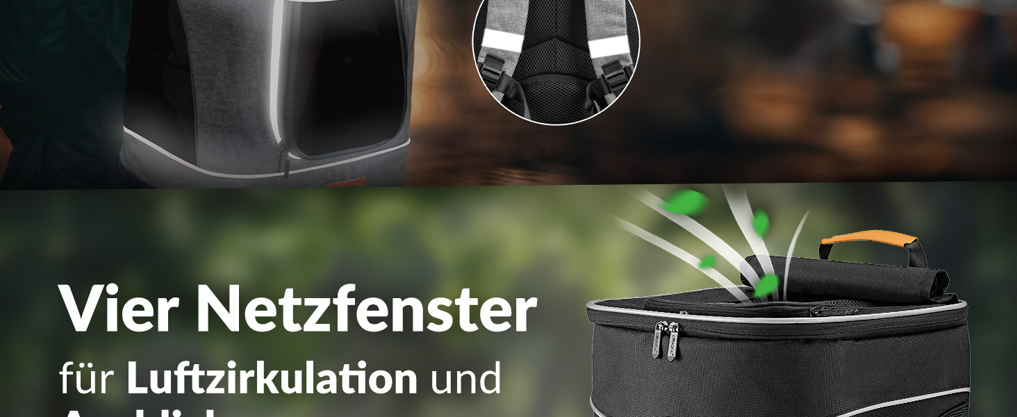 Рюкзак для тварин до 20 кг, регульовані ремені, складаний, короткий поводок, чорний. Ідеально для собак та котів